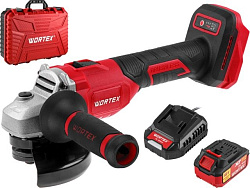 Аккум. углошлифмашина WORTEX LX CAG 1812-1 E в чем. ALL1 XLT SET БЕСЩЕТ., 18 В, 125 мм, 8000 об/м (рег. об.)