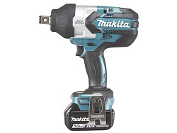 Аккум. ударный гайковерт MAKITA LXT DTW 1001 Z в кор. + АКЦИЯ (BL1830B + DC18SD) (18.0 В, 1 акк., 3.0 А/ч Li-Ion, посадочн. квадрат 3/4 ", 1050 Нм, вес 3.5 кг)
