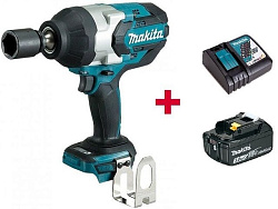 Аккум. ударный гайковерт MAKITA LXT DTW 1001 Z в кор. + АКЦИЯ (BL1830B + DC18RC) (18.0 В, 1 акк., 3.0 А/ч Li-Ion, посадочн. квадрат 3/4 ", 1050 Нм, вес 3.5 кг)