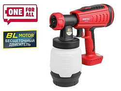 Аккум. краскораспылитель WORTEX CPS 1808 в кор. ALL1 XLT SOLO БЕСЩЁТ.ДВИГ., 18В, 1000 мл/мин, 0.8 л (БЕСЩЁТ.ДВИГ., 18 В, БЕЗ АКБ И ЗУ, 1000 мл/мин, 0.8 л бак, 2.5 мм сопло, 50 DIN)