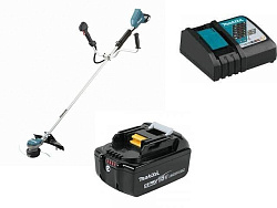 Триммер аккум. MAKITA LXT DUR 368 AZ + АКЦИЯ(2 аккумулятора, 2 зарядных) (18.0 В, 2 акк., Li-Ion, 23 см, с ножом и головкой, плавный пуск, вес 10.5 кг)