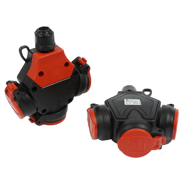 Розетка резиновая трехфазная 16A 230V IP54 1x16A