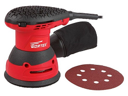Эксцентриковая шлифмашина WORTEX RS 1235 E в кор. 320 Вт, 125 мм, 6000 - 13000 об/мин (Регулировка оборотов, Амплитуда колебаний, мм: 2,5)