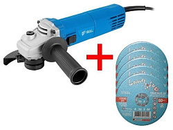 Одноручная углошлифмашина BULL WS 1206 в кор. + АКЦИЯ!(5 отрезных кругов в ПОДАРОК!) (900 Вт, диск 125х22 мм, СНИЖЕНА ЦЕНА! Товар комплектуется кожухом на 115 мм круг.)