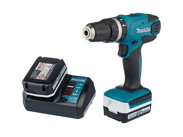 Аккум. ударная дрель-шуруповерт MAKITA HP 347 DWE в чем. (14.4 В, 2 акк., 1.5 А/ч Li-Ion, 2 скор., 30 Нм, шурупы до 13 мм, сверление в металле до 8 ммG-series)