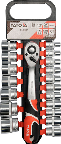 YT-38681 Набор инструмента 1/2″ (19пр.) CrV Yato