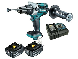 Аккум. ударная дрель-шуруповерт MAKITA LXT DHP 481 RTE в чем. (18.0 В, 2 акк., 5.0 А/ч Li-Ion, 2 скор., 115 Нм, шурупы до 10 мм, сверление в металле до 13 мм)