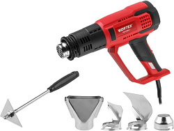 Термовоздуходувка WORTEX HG 6124 T в кор. + набор сопл 2000 Вт, 2 режима., 60-600 °С (плавн. рег., 300, 500 л/мин)