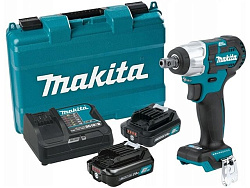 Аккум. ударный гайковерт MAKITA CXT TW 160 DWAE в чем. (12.0 В, 2 акк., 2.0 А/ч Li-Ion, посадочн. квадрат 3/8 ", 160 Нм, вес 1.0 кг)