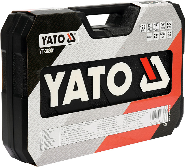 Набор инструмента 1/2″, 1/4″ XXL (122пр.) CrV Yato, YT-38901