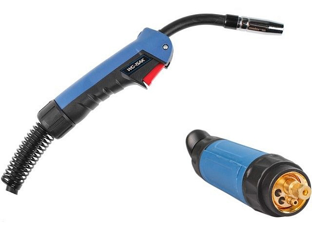 Горелка сварочная MIG MAG WG-15AK (5м, 180А) SOLARIS (CO2 - 180A, Ar(Ar+CO2) - 150A, 0.6-1.0мм, ПВ - 60%, 5 метров, М6)