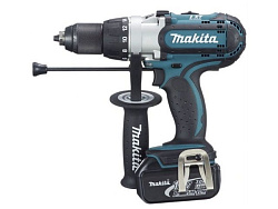 Аккум. ударная дрель-шуруповерт MAKITA LXT DHP 451 RFE в чем. (18.0 В, 2 акк., 3.0 А/ч Li-Ion, 3 скор., 80 Нм, шурупы до 13 мм, сверление в металле до 13 мм)