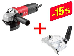 Одноручная углошлифмашина WORTEX AG 1210-1 в кор.+АКЦИЯ комплект DS12500018 (скидка на комплект 15%          +DS12500018 Кожух вытяжной для УШМ DS 125 WORTEX)