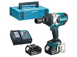 Аккум. ударный гайковерт MAKITA LXT DTW 1001 RTJ в кейсе (18.0 В, 2 акк., 5.0 А/ч Li-Ion, посадочн. квадрат 3/4 ", 1050 Нм, вес 3.5 кг)