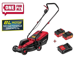 Газонокосилка аккумуляторная WORTEX CLM 3336 ALL1 XLT SET БЕСЩЁТ.ДВИГ., 18В+18В, 2акб, 4Ач, шир.3 (выс. 30-75 мм, травосборник 30 л)