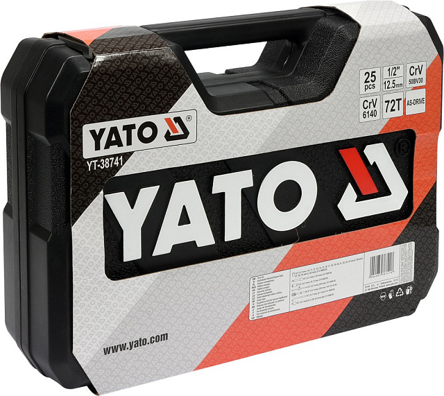 YT-38741 Набор инструмента 1/2″ (25пр.) CrV Yato