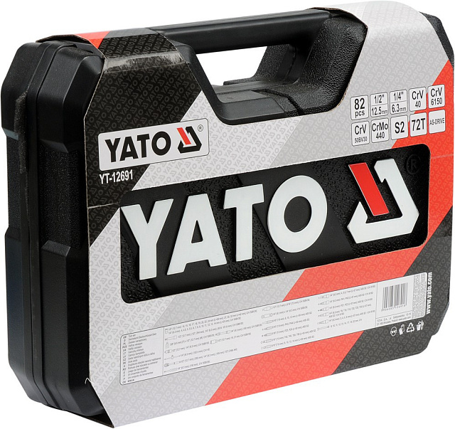 YT-12691 Набор инструмента 1/2″, 1/4″  (82пр.) CrV Yato
