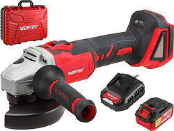 Аккум. углошлифмашина WORTEX CAG 1812 E в чем. ALL1 XLT SET БЕСЩЕТ., 18 В, 125 мм, 8000 об/мин, 1 (рег. об.)