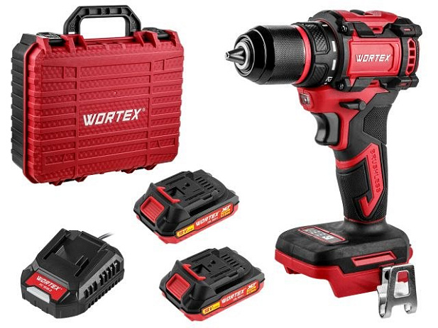Аккум. дрель-шуруповерт WORTEX BD 2025-1 DLi в чем. ALL1 XLT БЕСЩЕТ, 18 В, 50 Н*м, 2х2 А*ч, БЗП 13 м (шурупы до 9 мм, защита от перегрузки и перегрева, импульсная функция)