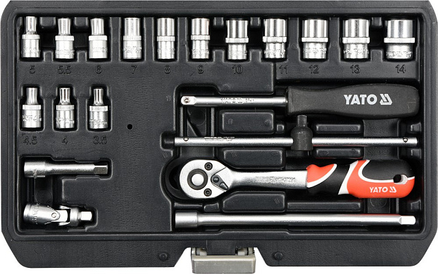 YT-14491 Набор инструмента  1/4″ (20пр.) CrV Yato
