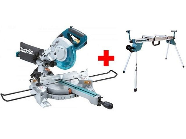 Торцовочная пила MAKITA LS 0815 FLN в кор. + Стол для торцовочной пилы (DEAWST06) (1400 Вт, 216х30.0 мм, глуб. до 65 мм, шир. до 305 мм, лазер, подсветка)