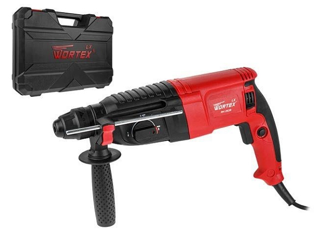 Перфоратор WORTEX LX RH 2628 в чем. 800 Вт, 2.8 Дж, 26 мм, 3 режима, SDS-plus, Vario-lock (вес 3.0 кг)