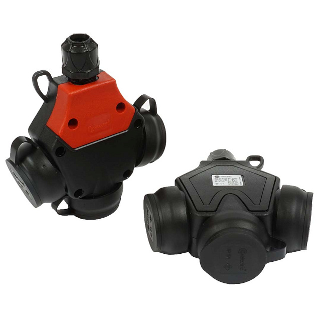 Розетка резиновая трехфазная 16A 230V IP54 1x16A